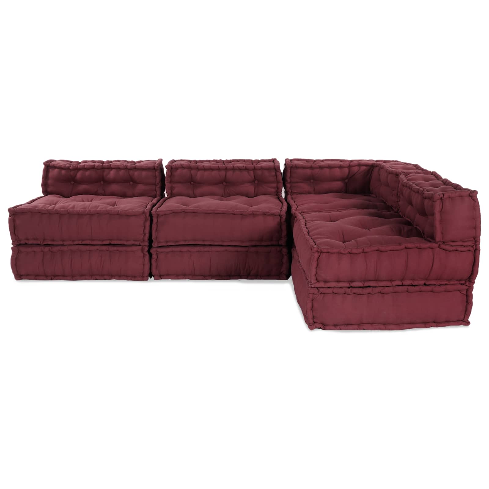 Modulair Sofabet 4 pcs Bordeaux Stof image 5