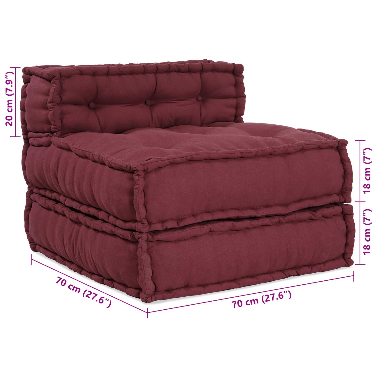 Modulair Sofabet 4 pcs Bordeaux Stof image 5