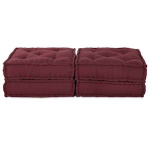 Modulární patchworková pohovka 2 pcs Bordó 140 x 70 x 36 cm - obrázek 2