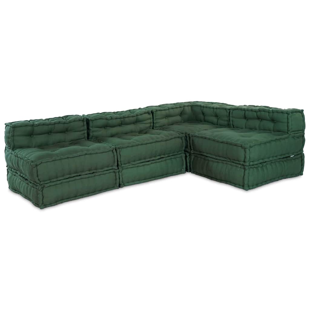 vidaXL Canapea modulară Manual 4 pcs Verde 70 x 70 x 56 cm țesătură
