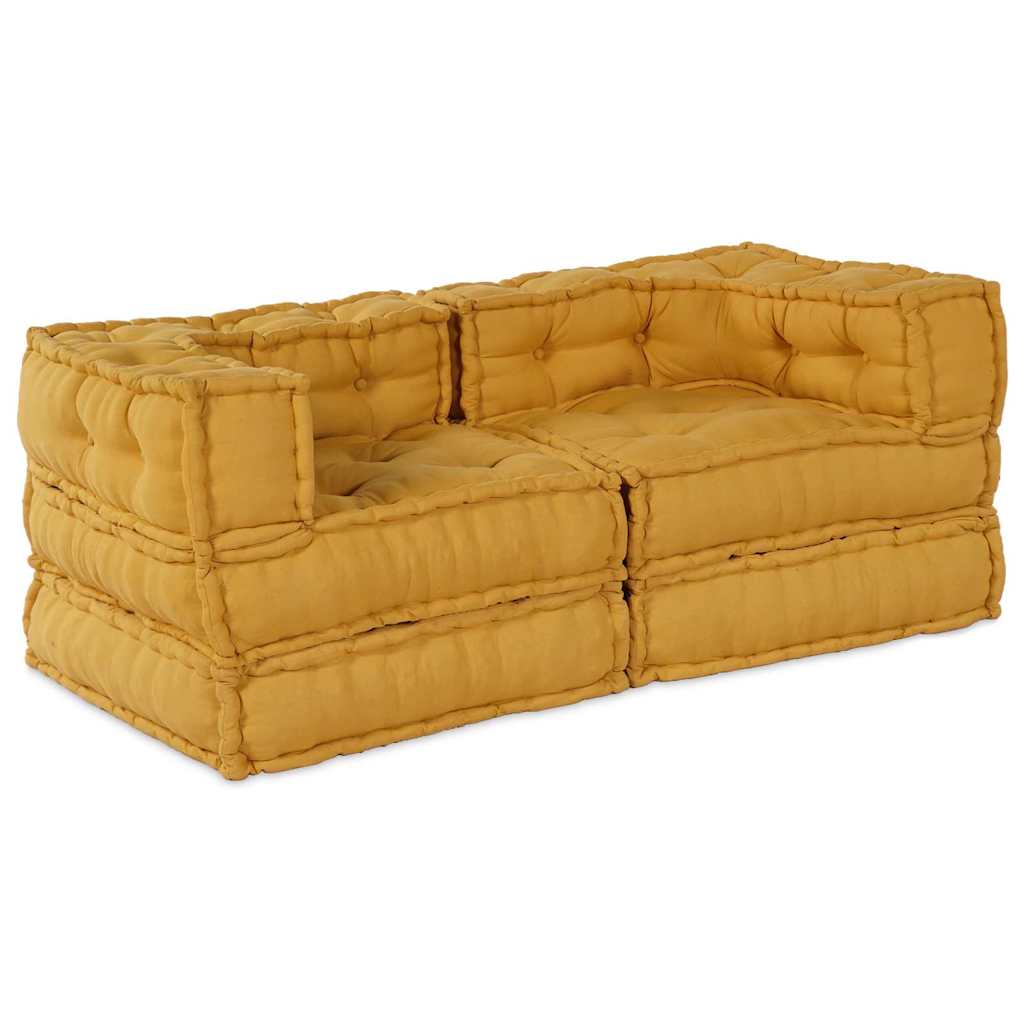 vidaXL Modulares Sofa 2 pcs Gelb 70 x 70 x 56 cm Stoff