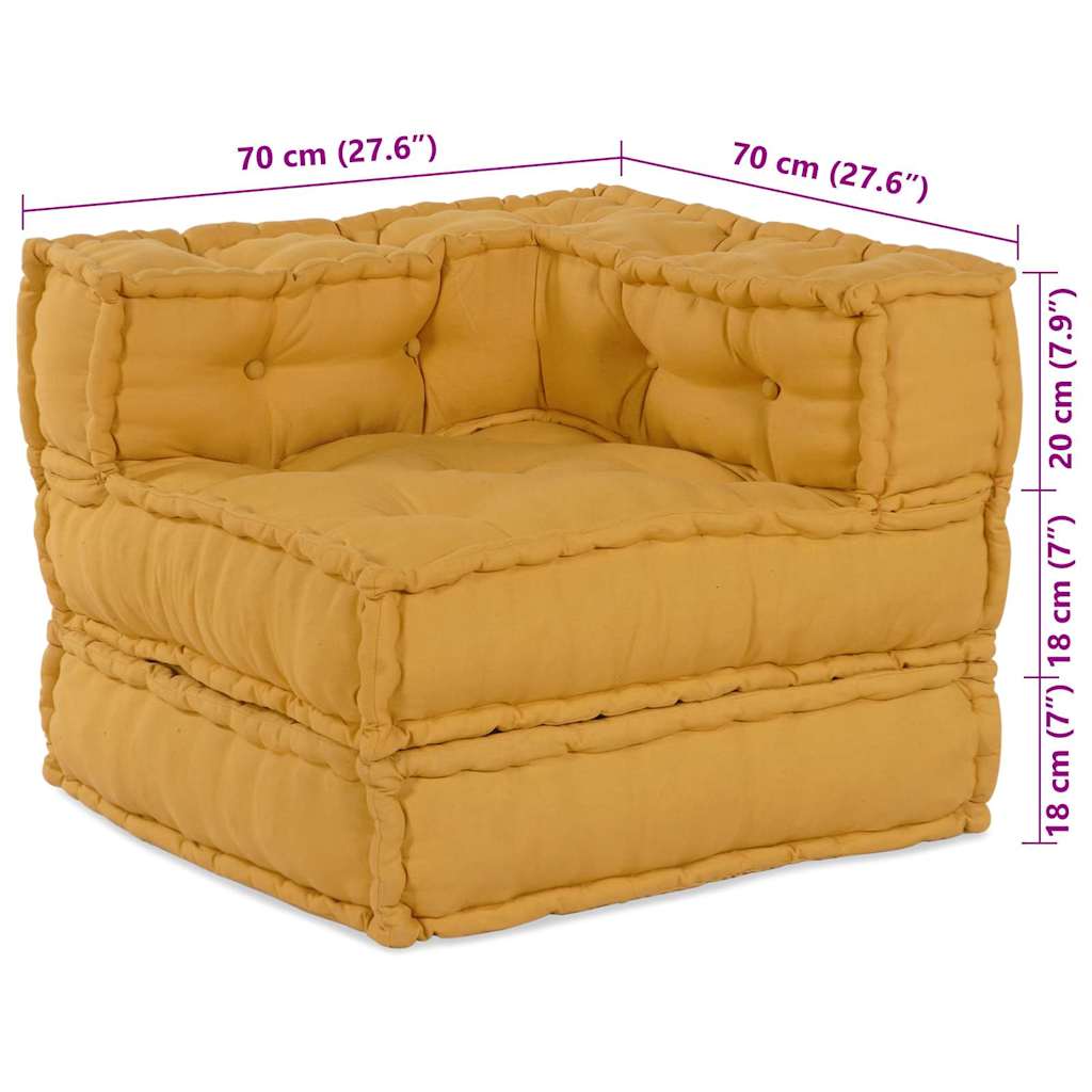 Modulair Sofabet 2 pcs Geel 140 x 70 x 56 cm Stof image 13
