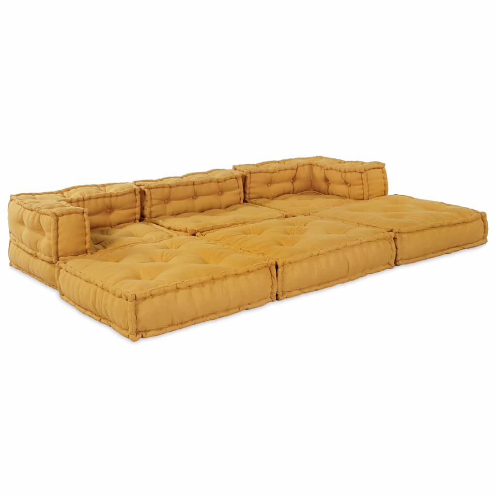 vidaXL Canapea modulară Manual 3 pcs Galben 70 x 70 x 56 cm țesătură
