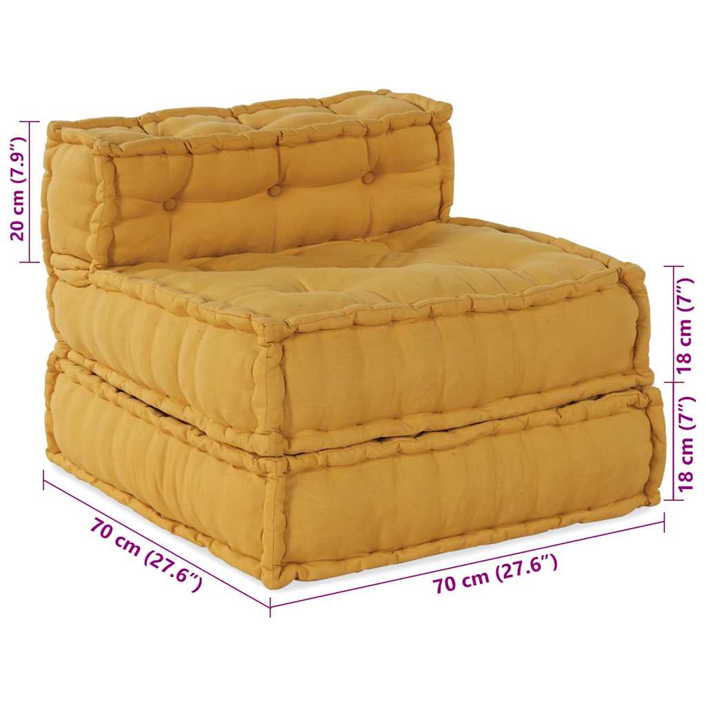 Modulair Sofabet 4 pcs Geel Stof image 16
