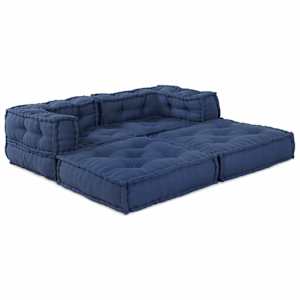 Modulární patchworková pohovka 2 pcs Indigo 140 x 70 x 56 cm - obrázek 6