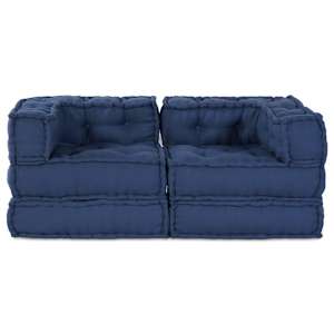 Modulární patchworková pohovka 2 pcs Indigo 140 x 70 x 56 cm - obrázek 7