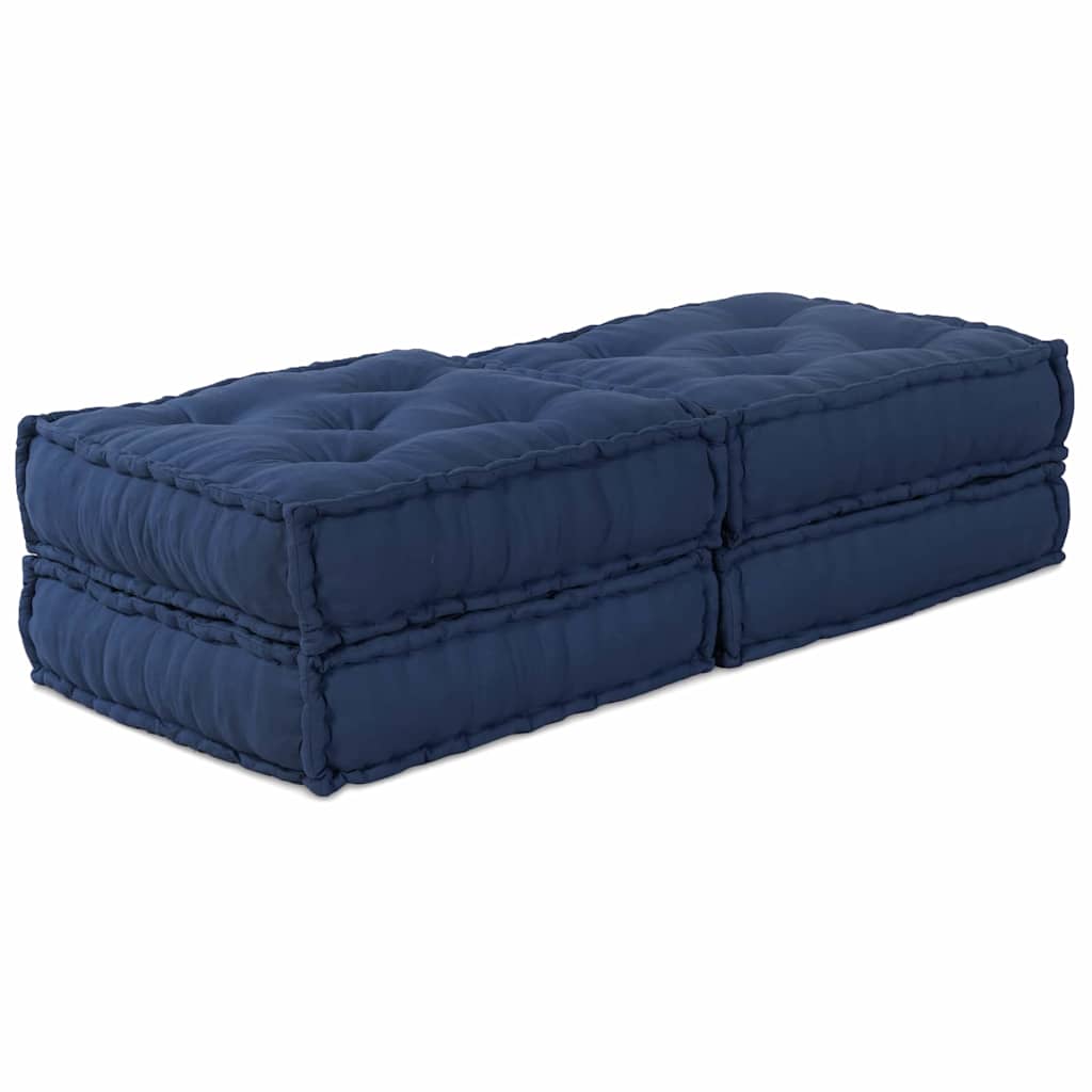 Modular Pouffes 2 Pack Indigo Fabric
