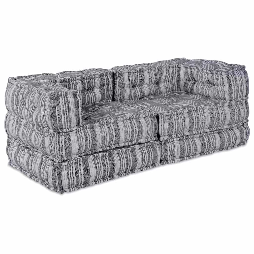 vidaXL Pouffe 2 pcs Grau 70 x 70 x 54 cm Stoff