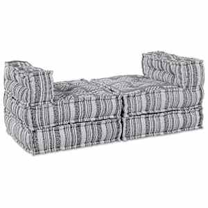 Modulová pohovka Textil Šedý Potisk 210 x 140 x 56 cm - obrázek 4