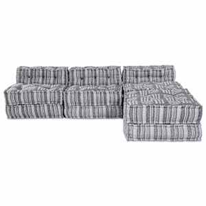 Modulová pohovka Textil Šedý Potisk 210 x 140 x 56 cm - obrázek 7