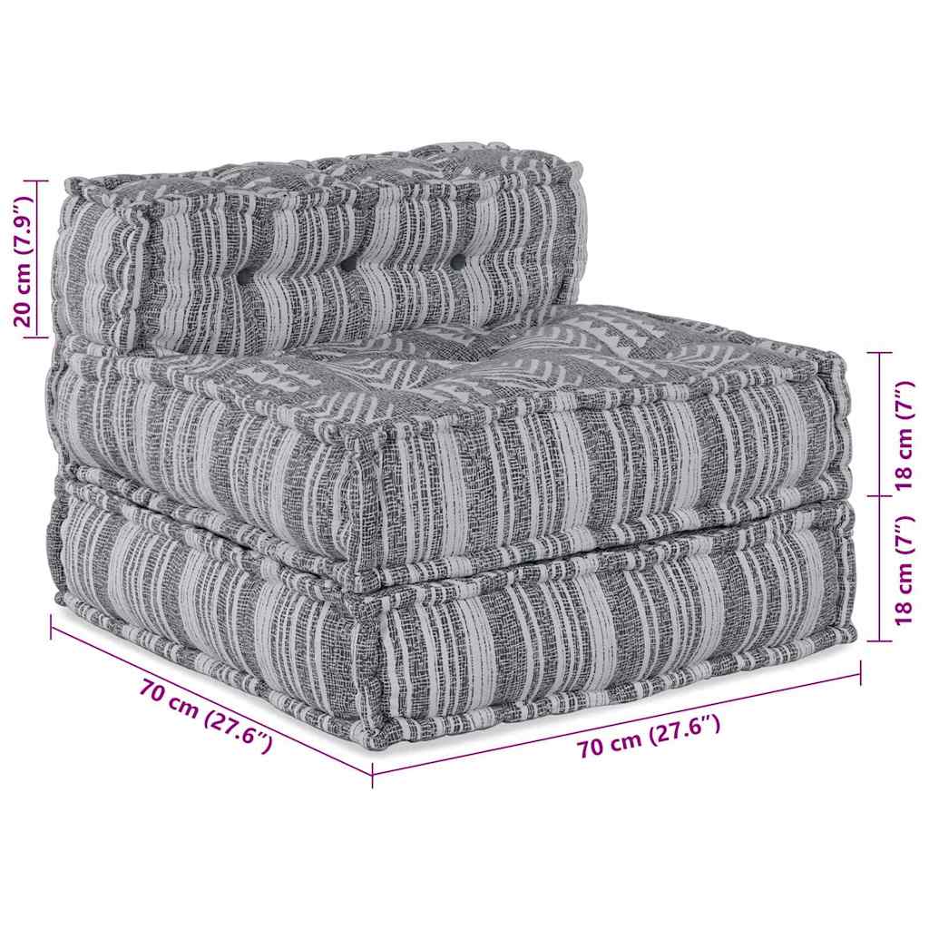 Modularna sedežna enota 4 pcs Siv tisk blago