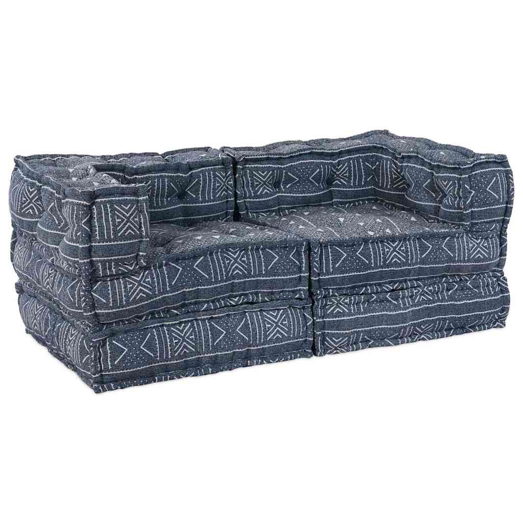 2-kohaline modulaarne pouffe diivan indigo kangaga