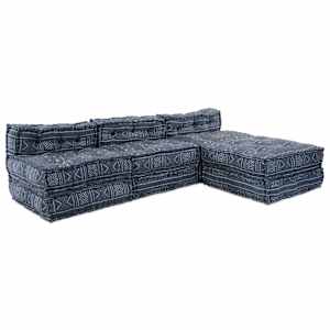 Modulární pohovka 4 pcs Indigo Potisk textil - obrázek 1
