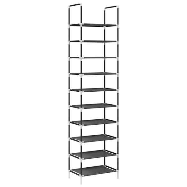vidaXL jalatsiriiul, 10-astmeline, must, 44x28x180 cm, lausriie