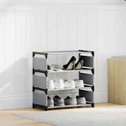 vidaXL Zapatero 4 niveles gris 54x28x55 cm tejido no tejido