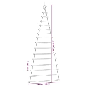 Závěsný vánoční stromeček s hvězdou na vrcholu 100 x 210 cm přírodní větve - obrázek 8