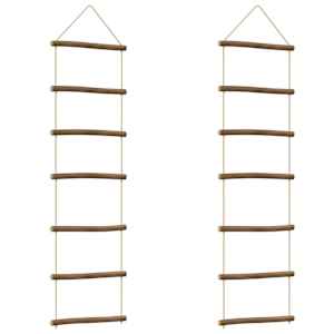Nástěnné dekorace ve tvaru žebříku 2 ks 30x100cm Přírodní větev - obrázek 2