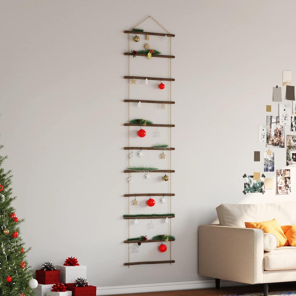 vidaXL Fali dekorációs létra formájú 50x200 cm Természetes ág