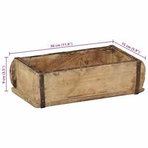 Podnos Hnědá 30 x 15 x 9 cm Masivní obnovované dřevo - obrázek 12