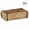 vidaXL Kandik 4 tk Pruun 30 x 15 x 9 cm Tugev taastatud puit