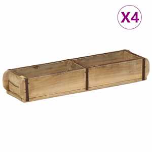 Pladenj 4 pcs Rjava 57 x 15 x 9 cm Trdna obnovljena les