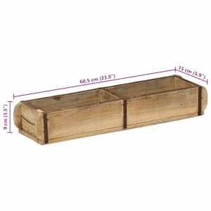 Podnos 4 pcs Hnědá 57 x 15 x 9 cm Masivní obnovované dřevo - obrázek 12