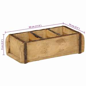 Podnos 4 pcs Hnědá 30 x 14 x 9 cm Masivní obnovované dřevo - obrázek 12