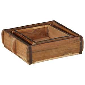 Podnos 2 pcs Hnědá 29 x 31 x 10 cm Masivní obnovované dřevo - obrázek 4