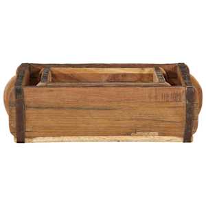 Podnos 2 pcs Hnědá 29 x 31 x 10 cm Masivní obnovované dřevo - obrázek 7
