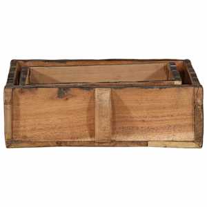 Podnos 2 pcs Hnědá 29 x 31 x 10 cm Masivní obnovované dřevo - obrázek 8
