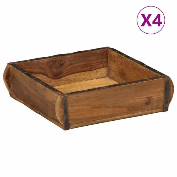 vidaXL Kandik 4 tk Pruun 29 x 31 x 10 cm Tugev taastatud puit