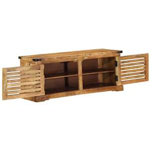 Skříň na obuv Hnědá 110 x 38 x 45 cm Masivní mangové dřevo - obrázek 3