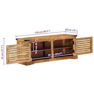 Skříň na obuv Hnědá 110 x 38 x 45 cm Masivní mangové dřevo - obrázek 13