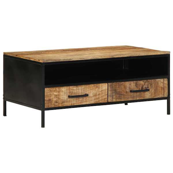 vidaXL Kohvilaud Pruun 90 x 50 x 40 cm Soe mango puit ja metal
