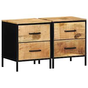 Noční skříňka se zásuvkou 2 pcs Hnědá a černá 40 x 35 x 50 cm - obrázek 1