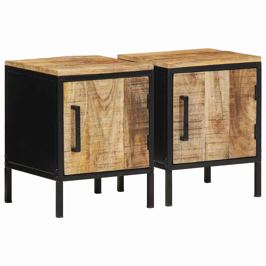 Нощни шкафчета 2 pcs Кафяв и черен Стандартна дължина