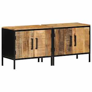 Noční skříňka 2 pcs Hnědá a černá 50 x 30 x 45 cm - obrázek 1
