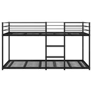Patrová postel bez matrace černá 80x200 cm ocel - obrázek 5