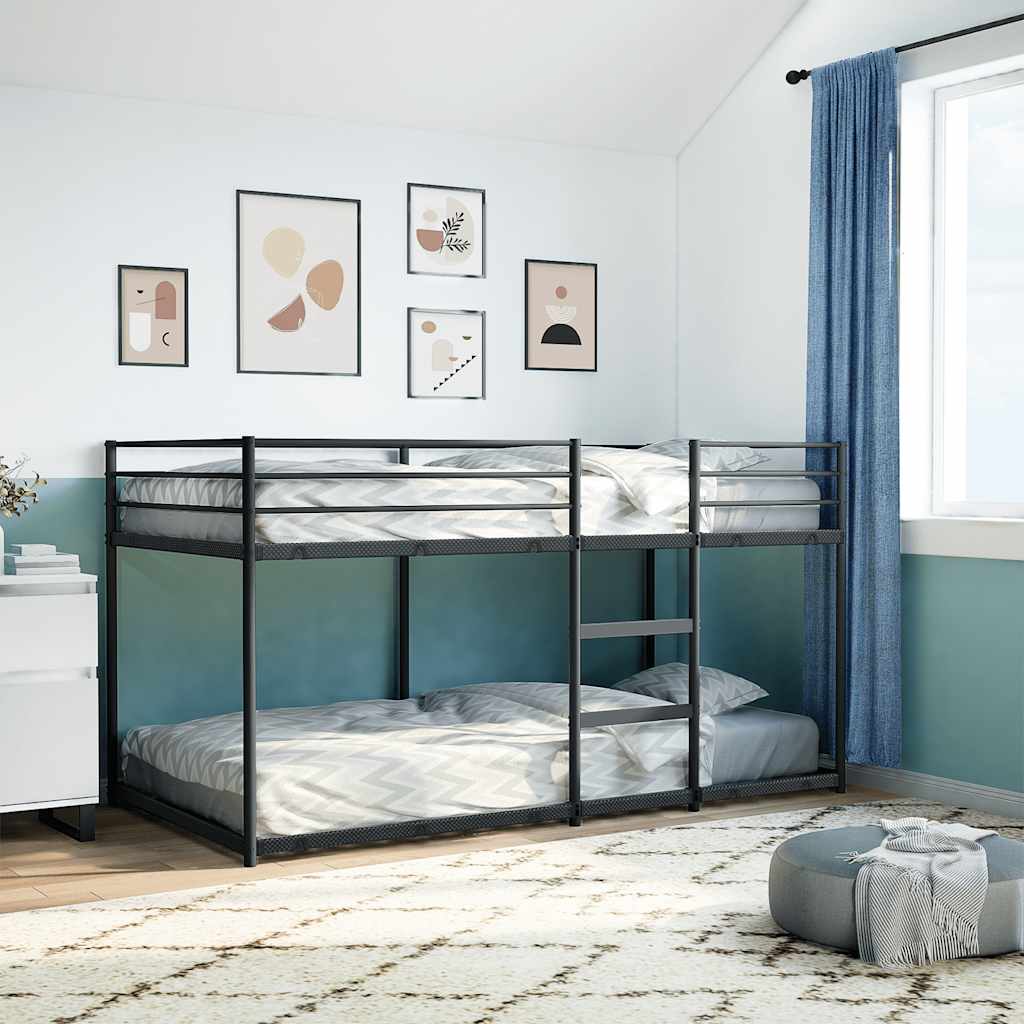 Thumbnail - vidaXL Etagenbett ohne Matratze Schwarz 107x203 cm Stahl