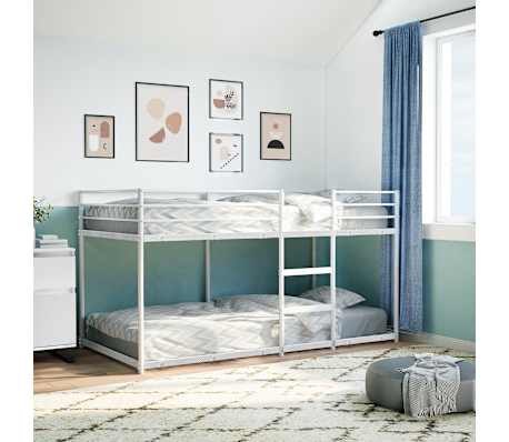 vidaXL Etagenbett ohne Matratze Wei&szlig; 100x200 cm Stahl