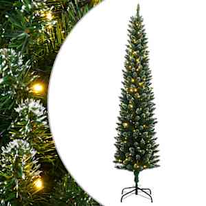 Umělý úzký vánoční stromek s 300 LED 210 cm - obrázek 1