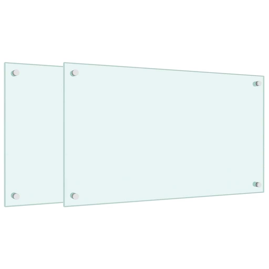 vidaXL Kuchyňské panely 2 ks bílé 70 x 40 cm tvrzené sklo