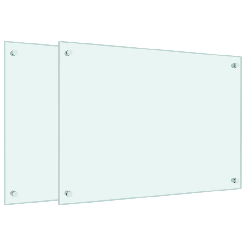 vidaXL Kuchyňské panely 2 ks bílé 70 x 50 cm tvrzené sklo