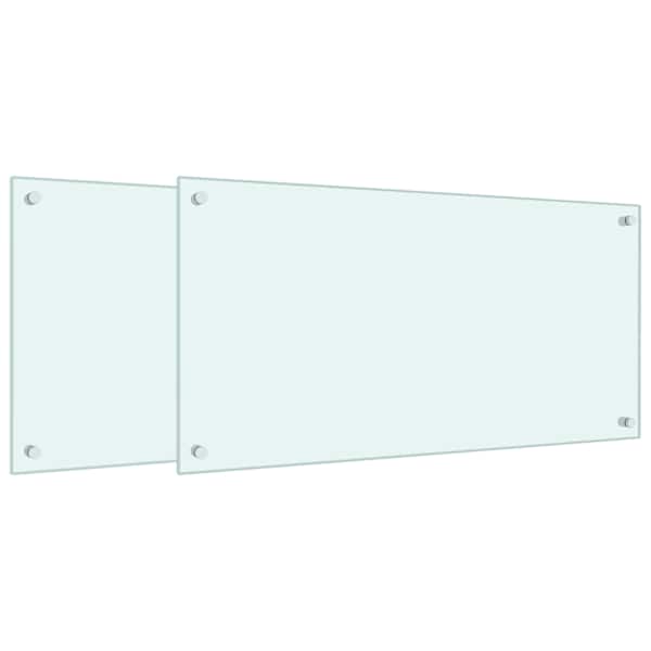 vidaXL k&ouml;&ouml;gi pritsmekaitsed 2 tk, valge, 80 x 40 cm, karastatud klaas