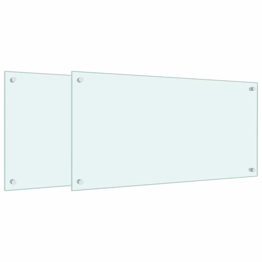 vidaXL Kuchyňské panely 2 ks bílé 80 x 40 cm tvrzené sklo