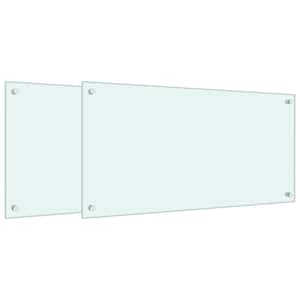 Kuchyňské panely 2 ks bílé 80 x 40 cm tvrzené sklo - obrázek 2