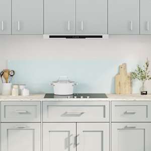 Kuhinjska zaščitna obloga 2 kosa bela 80x40 cm kaljeno steklo