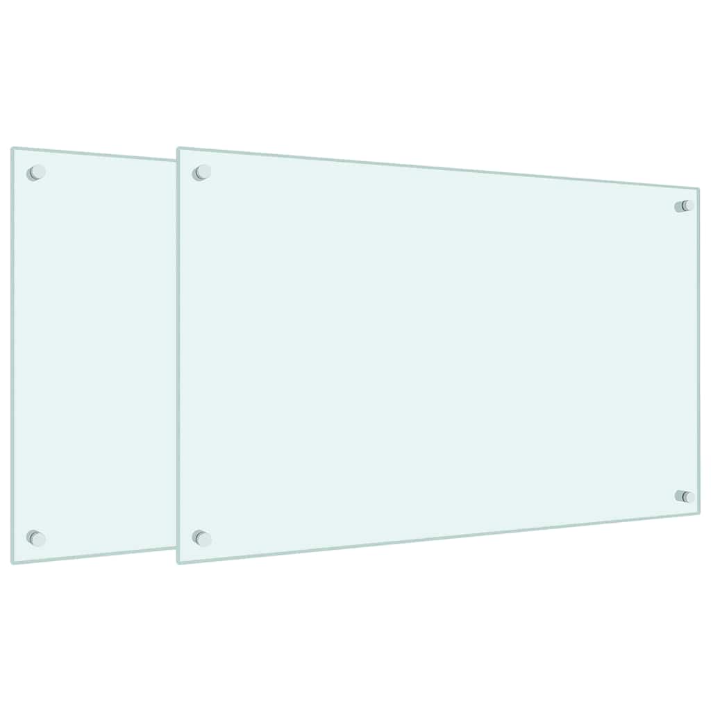 vidaXL Kuchyňské panely 2 ks bílé 80 x 50 cm tvrzené sklo