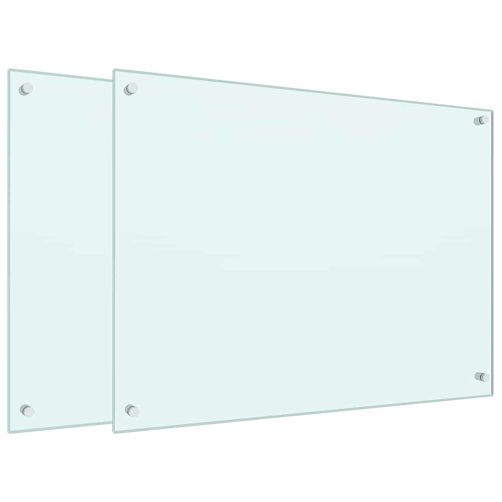 vidaXL Kuchyňské panely 2 ks bílé 80 x 60 cm tvrzené sklo