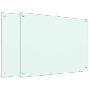 Kuchyňské panely 2 ks bílé 80 x 60 cm tvrzené sklo - obrázek 2